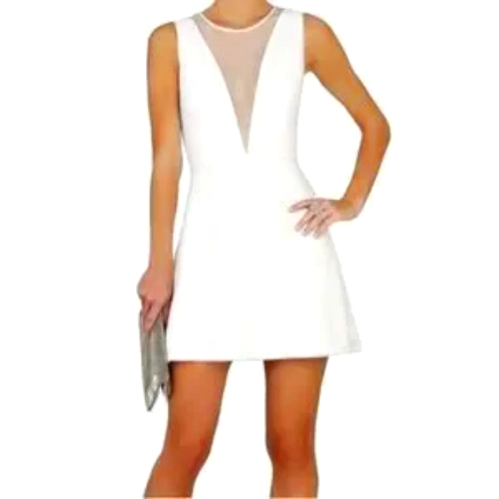 RARE BCBGMAXAZRIA BCBGeneration designer white sparkly sequins wedding dress 6
